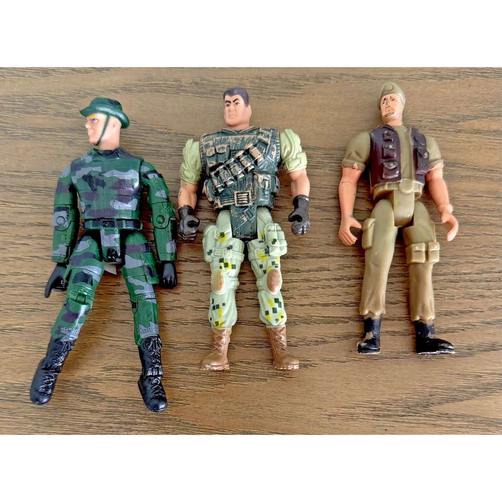 Lot 3 Military Action Figures 4in Soldiers Army Toy Figures Vintage‎ Style